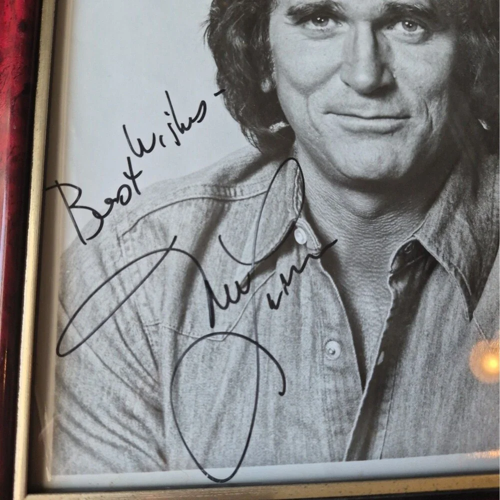 Michael Landon Hand Signed Black and White Photo 8